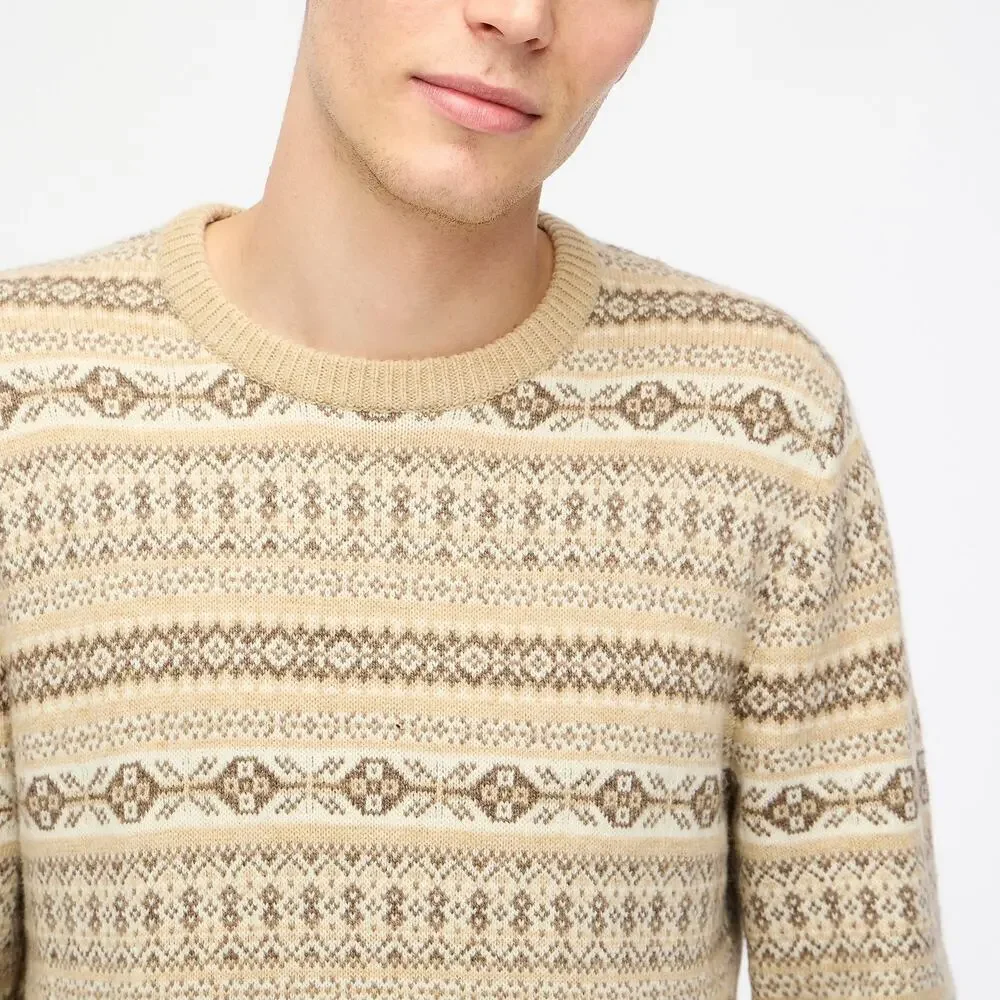 J. Crew Super Soft Lambswool-Blend Fair Isle Crewneck Sweater Size Medium NWT